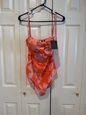NipTuck Pink & Orange Floral One-Piece Swimsuit